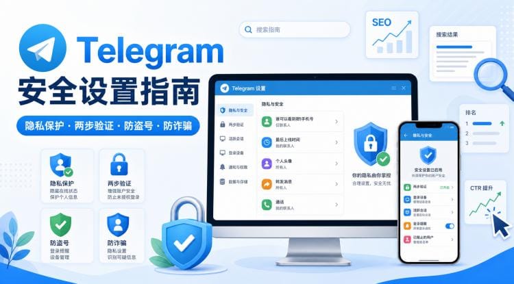 Telegram 安全设置完整指南:隐私保护、两步验证、防盗号与防诈骗教程